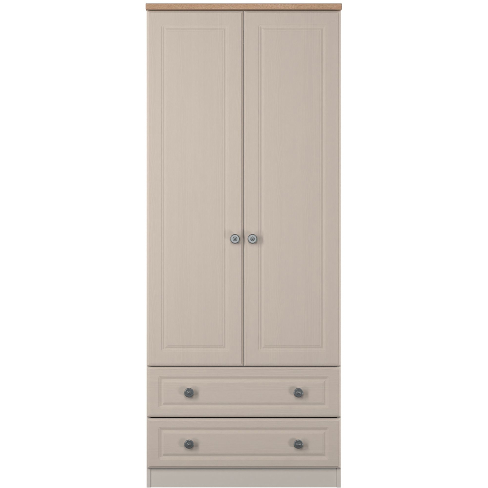 Crowndale Norfolk 2 Door 2 Drawer Kashmir Ash and Bardolino Oak Wardrobe Ready Assembled Image 2
