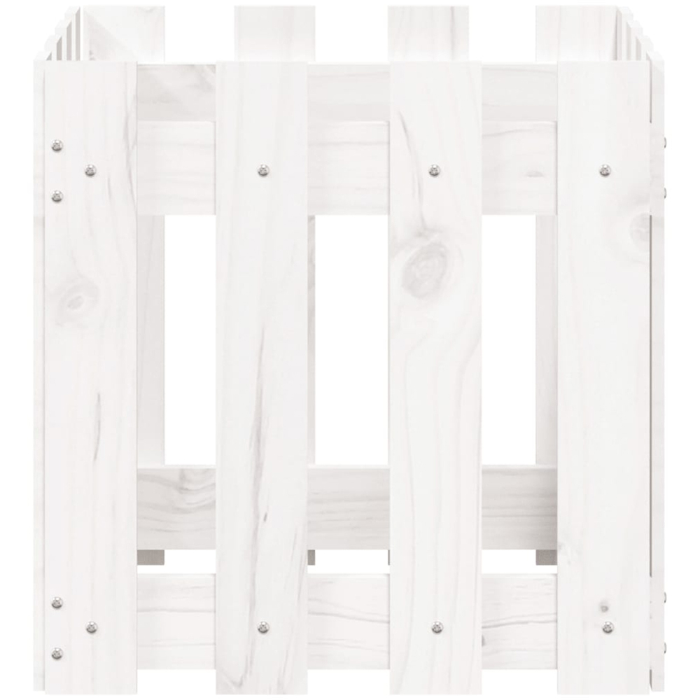 vidaXL White Solid Pine Wood Square Garden Planter 40cm Image 2