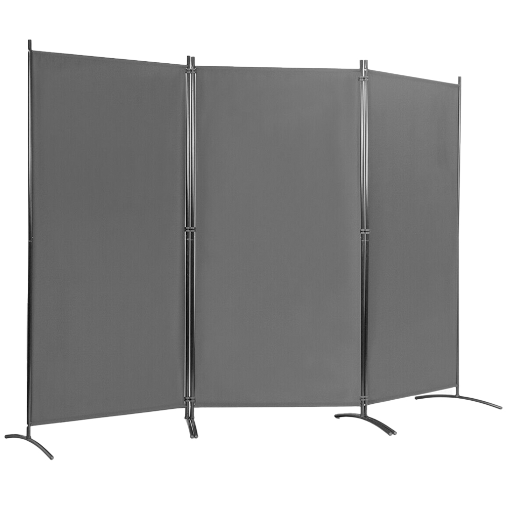 Costway 3 Panel Grey Foldable Room Divider Image 1