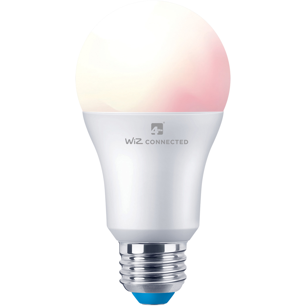4lite WiZ Connected 3 Pin UK Smart Plug 2 Pack with A60 Dimmable E27 Bulb Image 2