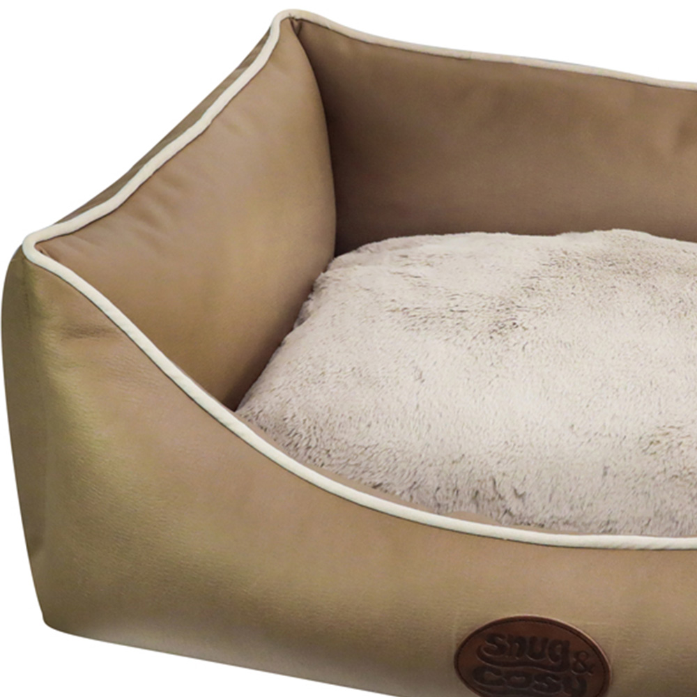 Snug & Cosy Tuscany XL Rectangle Sand Dog Bed Image 2