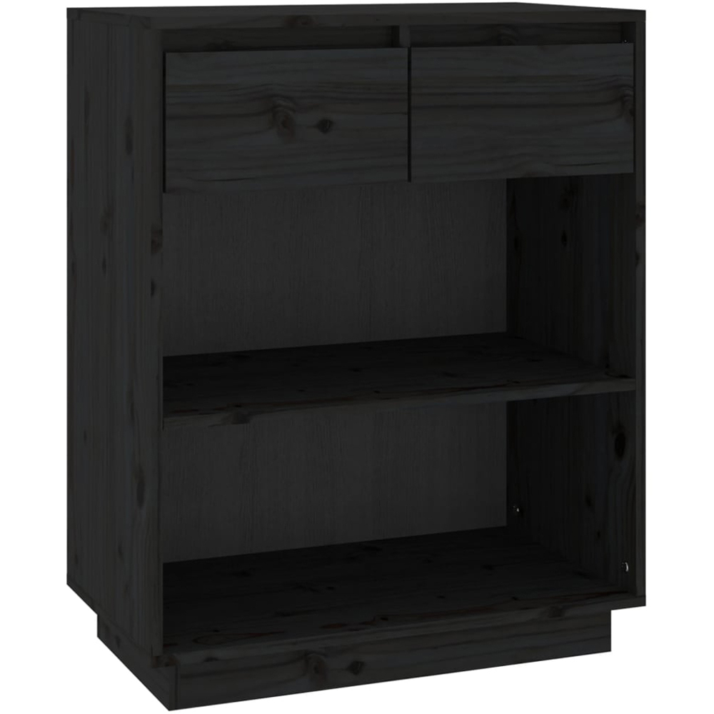 vidaXL 2 Drawer 2 Shelf Black Console Cabinet Image 2