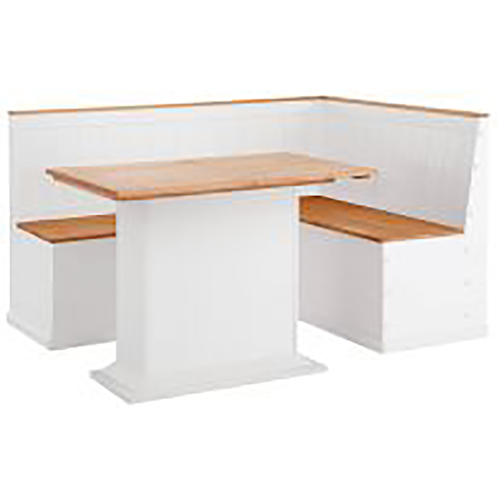 Loft24 Sara 4 Seater White Solid Pine Fixed Top Dining Table Image 3