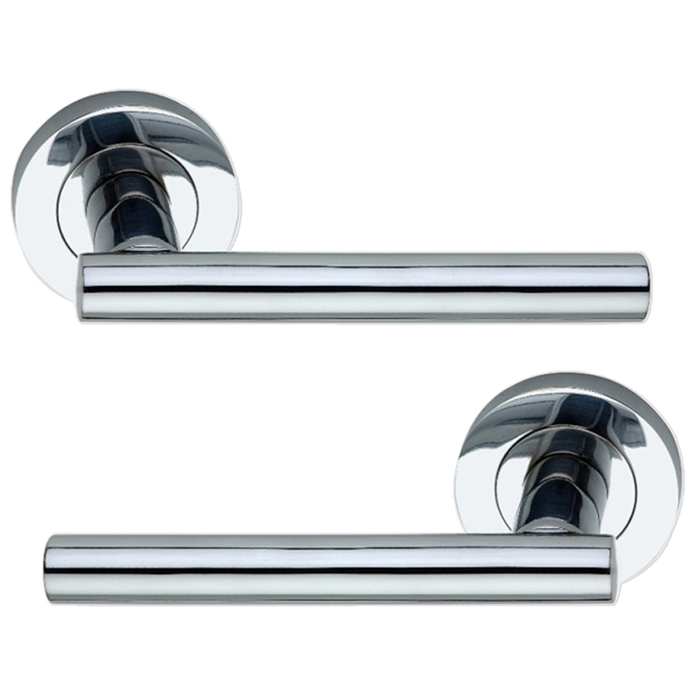Spira Brass Jura Polished Chrome Lever Door Handle 2 Pack Image 1