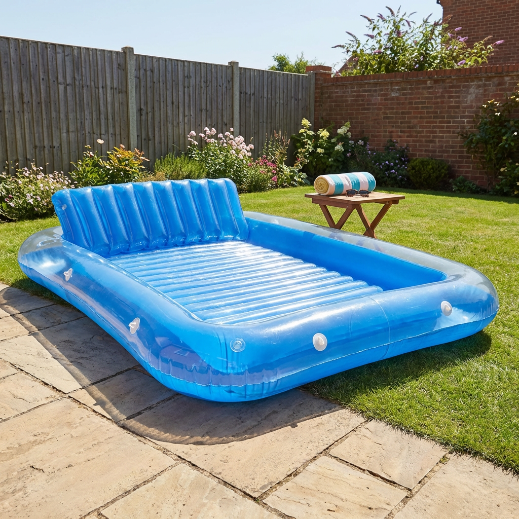 Double Inflatable Float Bed Blue Image 4