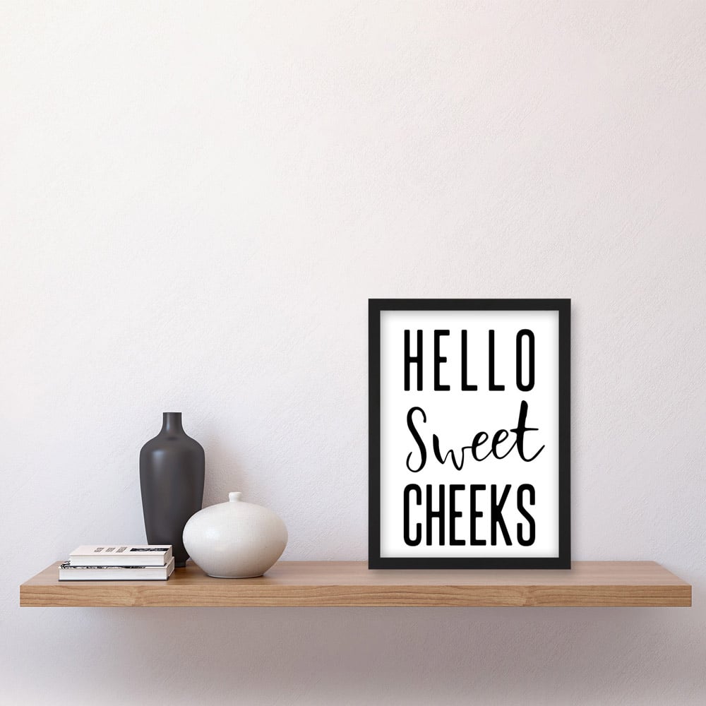 Artery8 Hello Sweet Cheeks Framed Wall Art Print 21 x 29.7cm Image 2