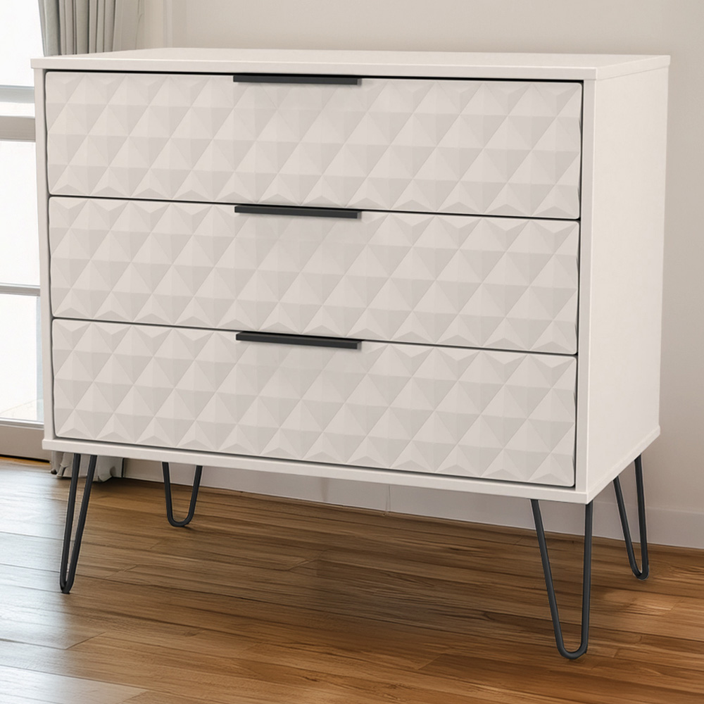 Crowndale Harlequin 3 Drawer Kashmir Matt Chest of Drawers Ready Assembled Image 1