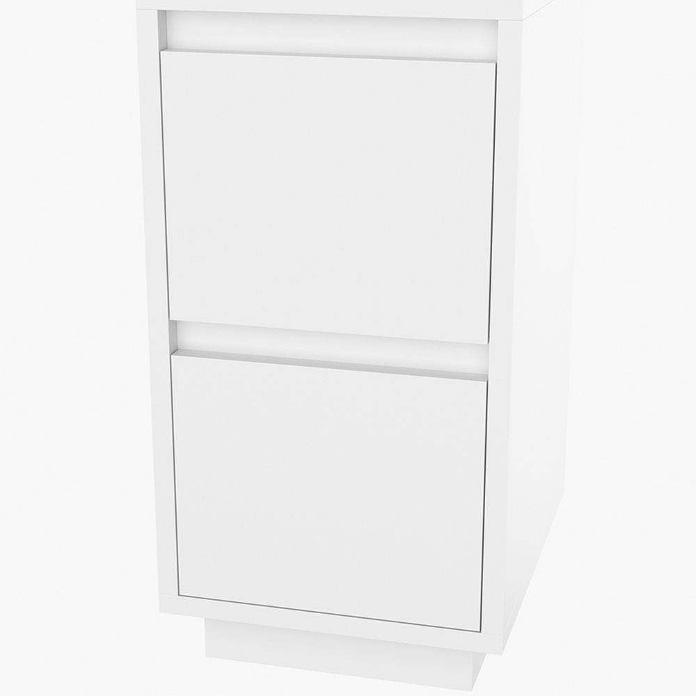 Living and Home 2 Drawer White Bedside Table Image 6