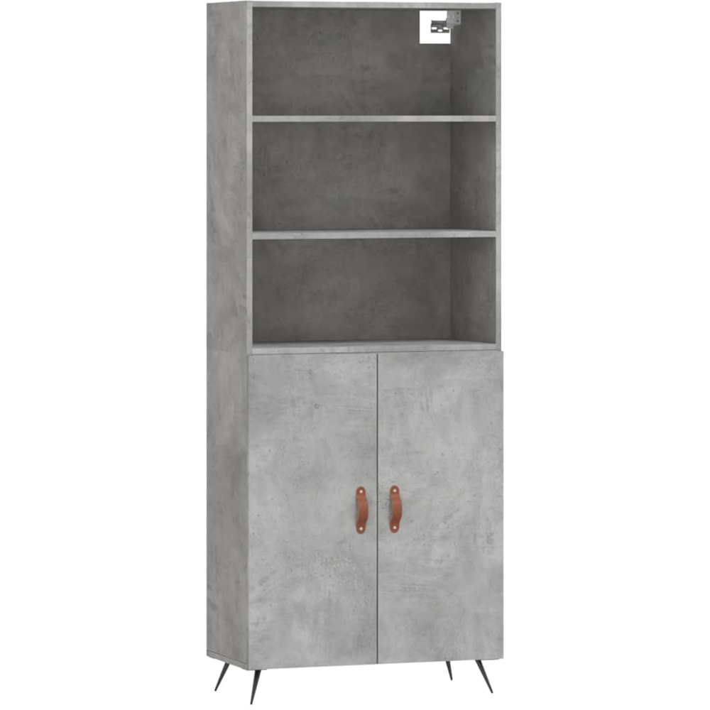 vidaXL 2 Door 3 Shelf Concrete Grey Tall Highboard Image 2