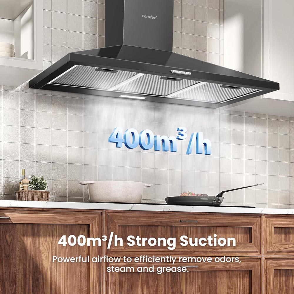 Comfee 90cm Wall Mounted Chimney Cooker Hood with LED Image 7
