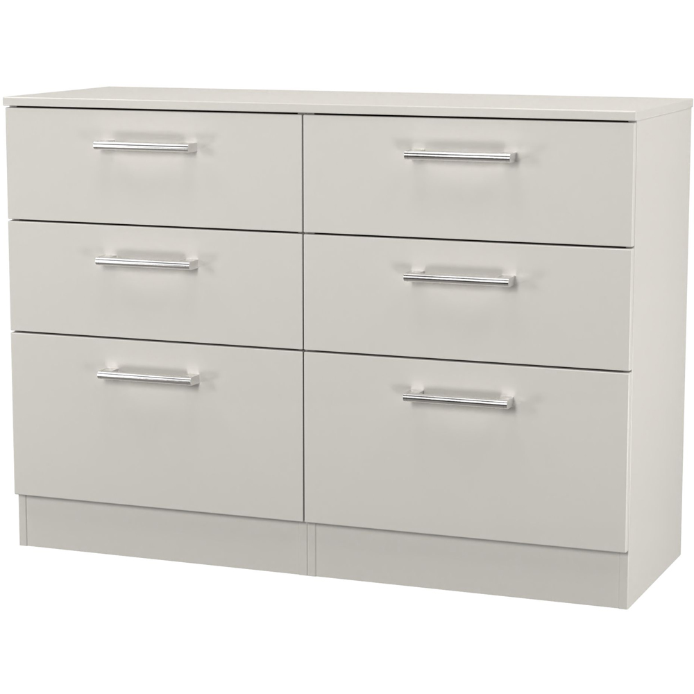 Crowndale Devon 6 Drawer Matt Grey Wide Chest of Drawers Ready Assembled Image 4