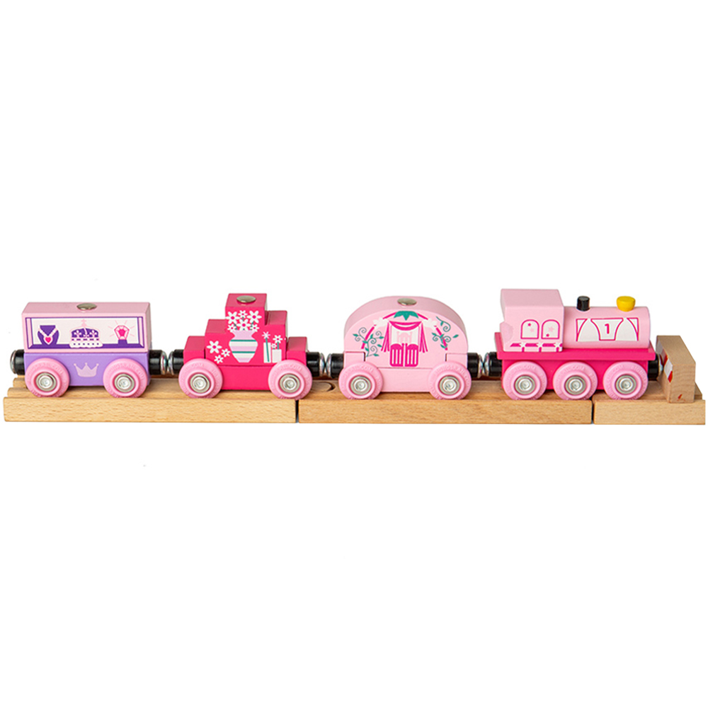 Bigjigs Rail Kids 9 Piece Princess Train Engine and Carriage Set Image 3