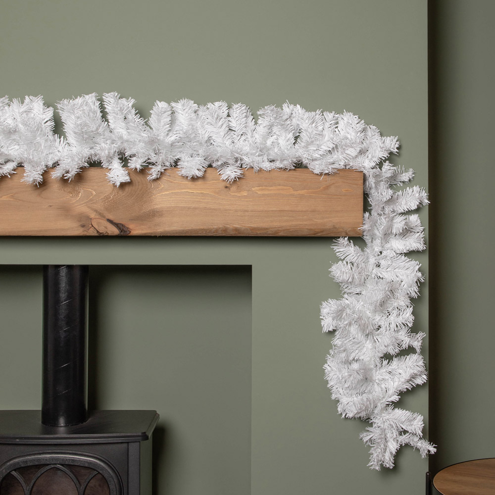 Samuel Alexander White Christmas Garland with PVC Branches 270cm Image 7
