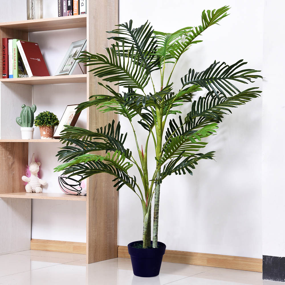 Outsunny Tropical Palm Tree Artificial Plant In Pot 5ft Image 2
