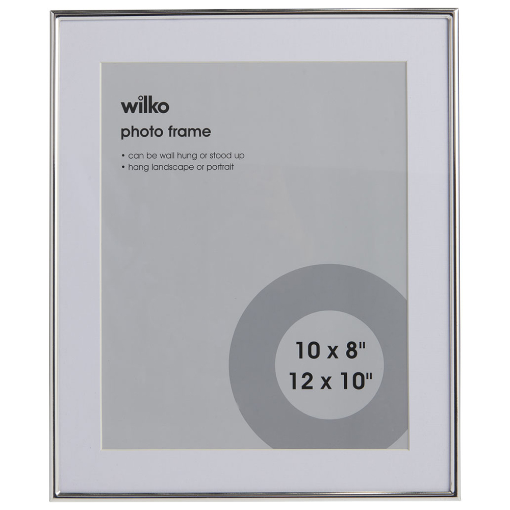 Wilko Narrow Silver Effect Photo Frame 12 x 10inch Image 1