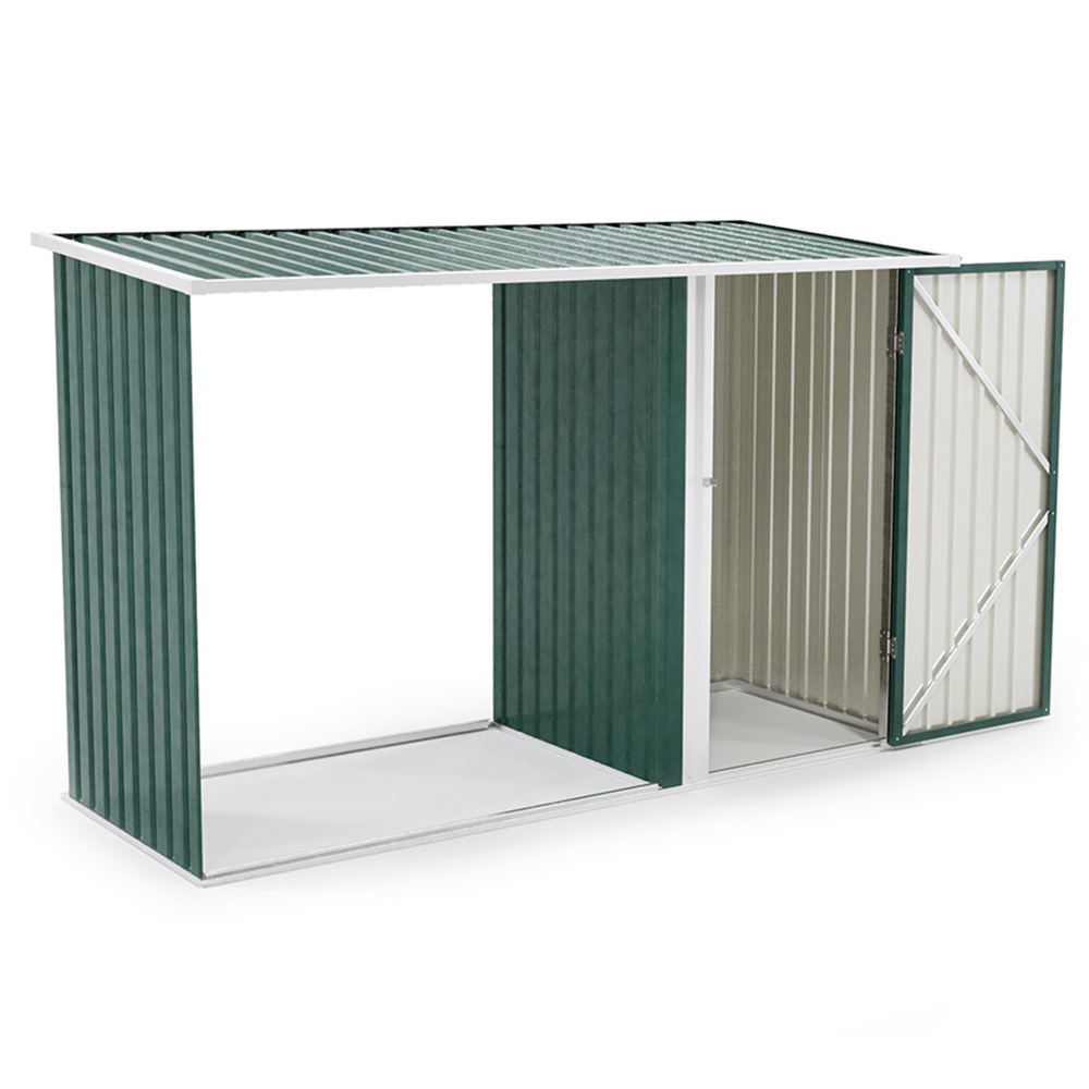 Living and Home 5.2 x 8.2 x 3.3ft Green Garden Storage Shed with Stacking Rack Image 3