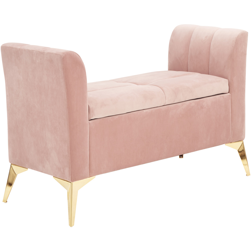 GFW Pettine 2 Seater Blush Pink Ottoman Storage Bench Image 3