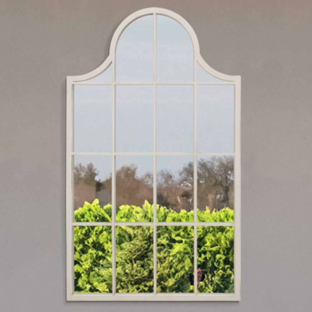 MirrorOutlet The Arcus White Framed Arched Garden Wall Mirror 104 x 62cm Image 2
