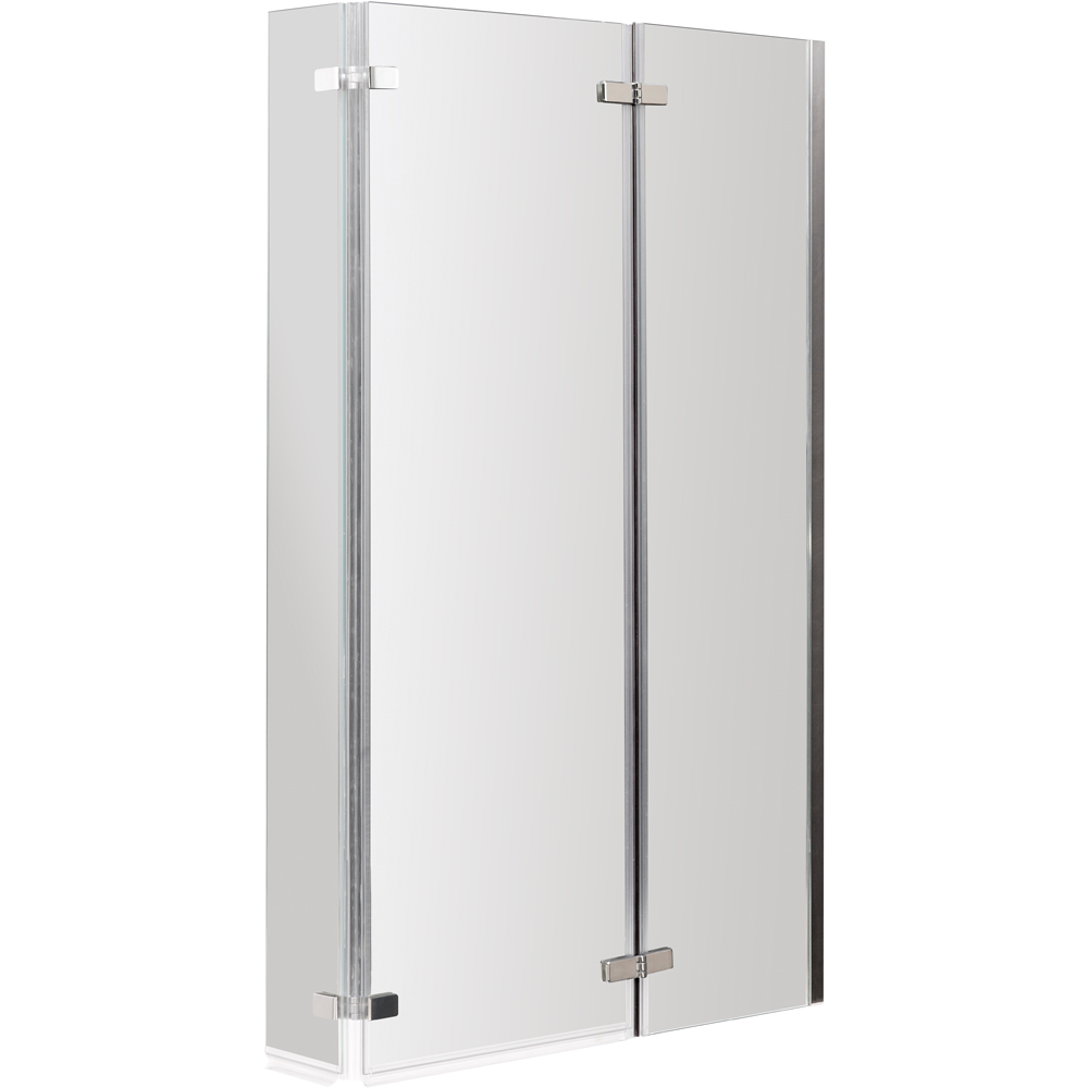 nuie Polished Chrome L-Shaped Double Hinged Bath Screen 6mm Image 1