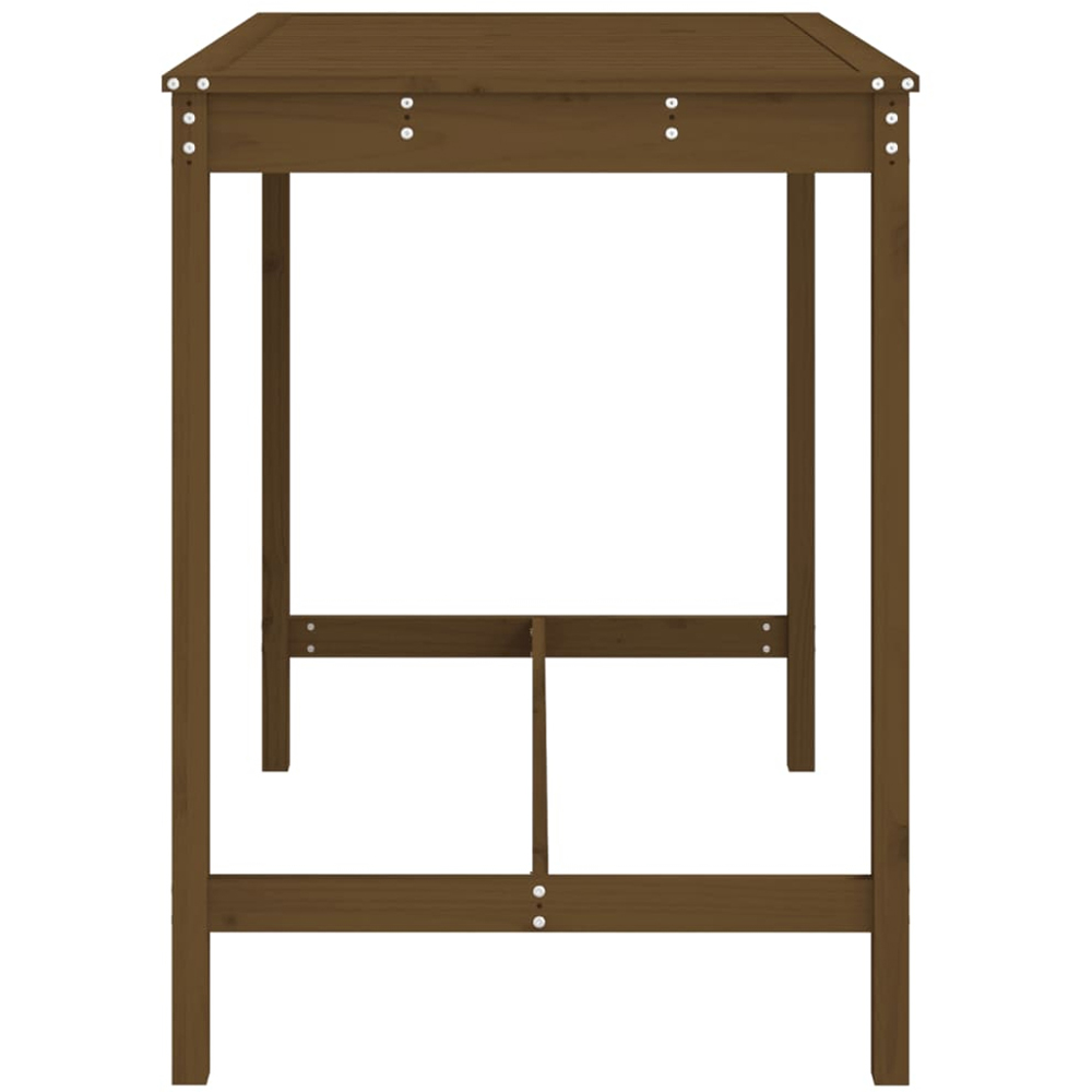 vidaXL 4 Seater Solid Pine Wood Slatted Garden Dining Table Honey Brown Image 4