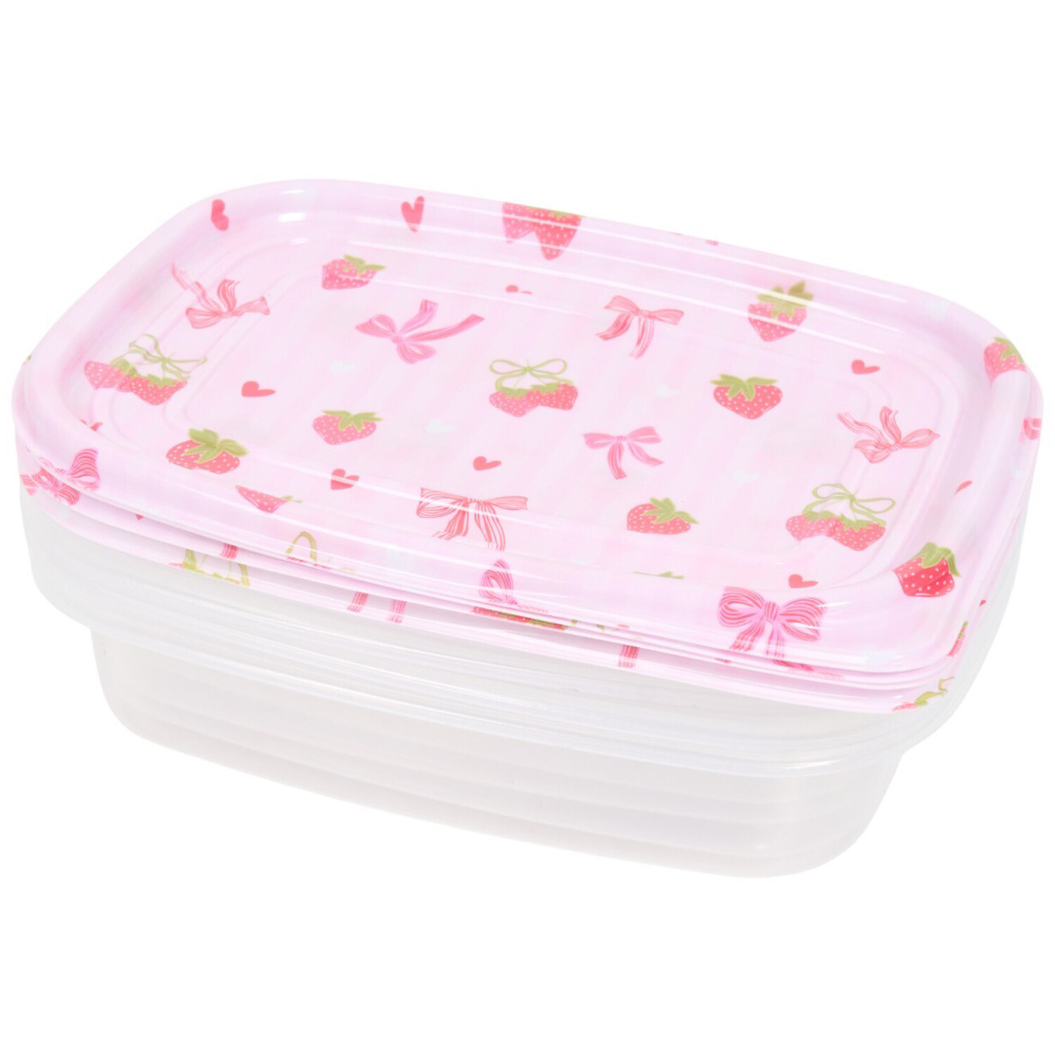 Pack of 4 Berry Sweet Food Containers Pink Image 3