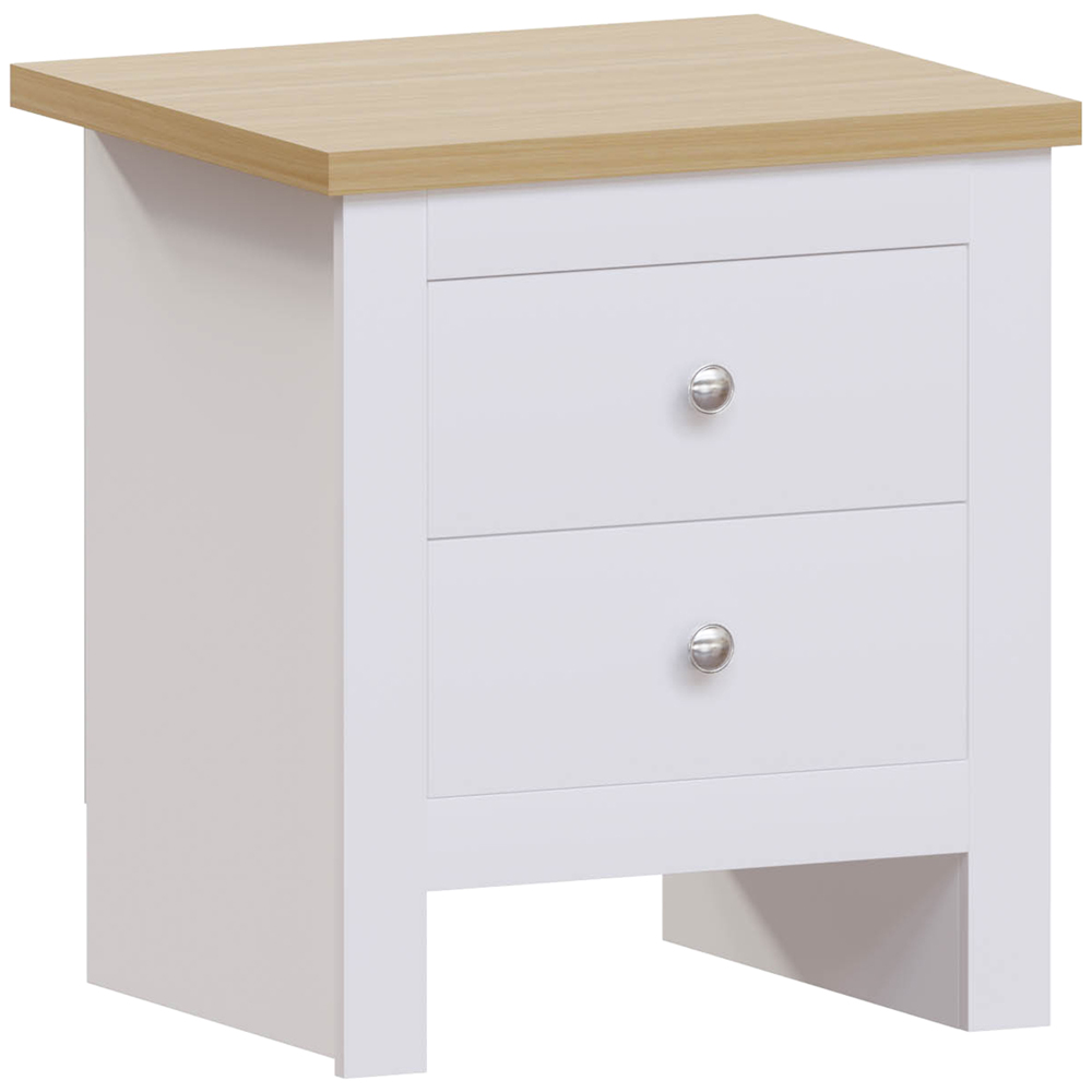 Vida Designs Arlington 2 Drawer White Bedside Table Image 2