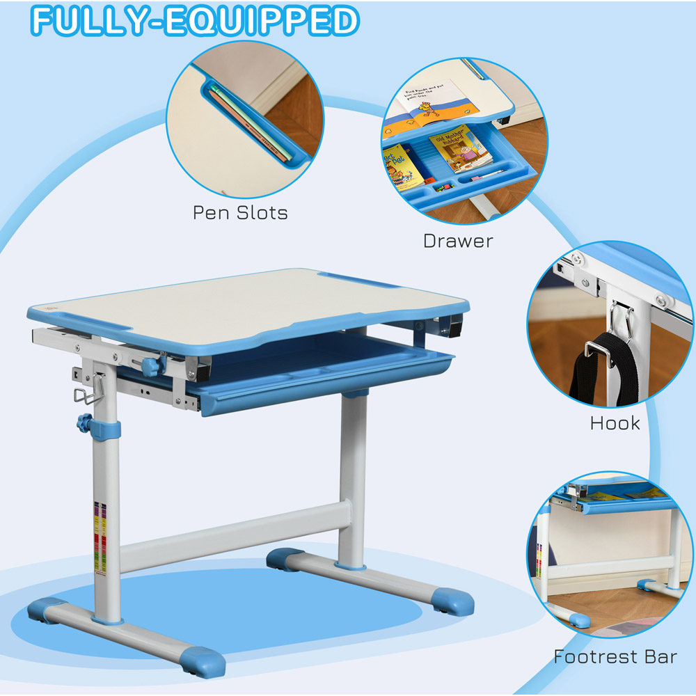 Playful Haven Blue Kids Desk and Chair Set Image 5