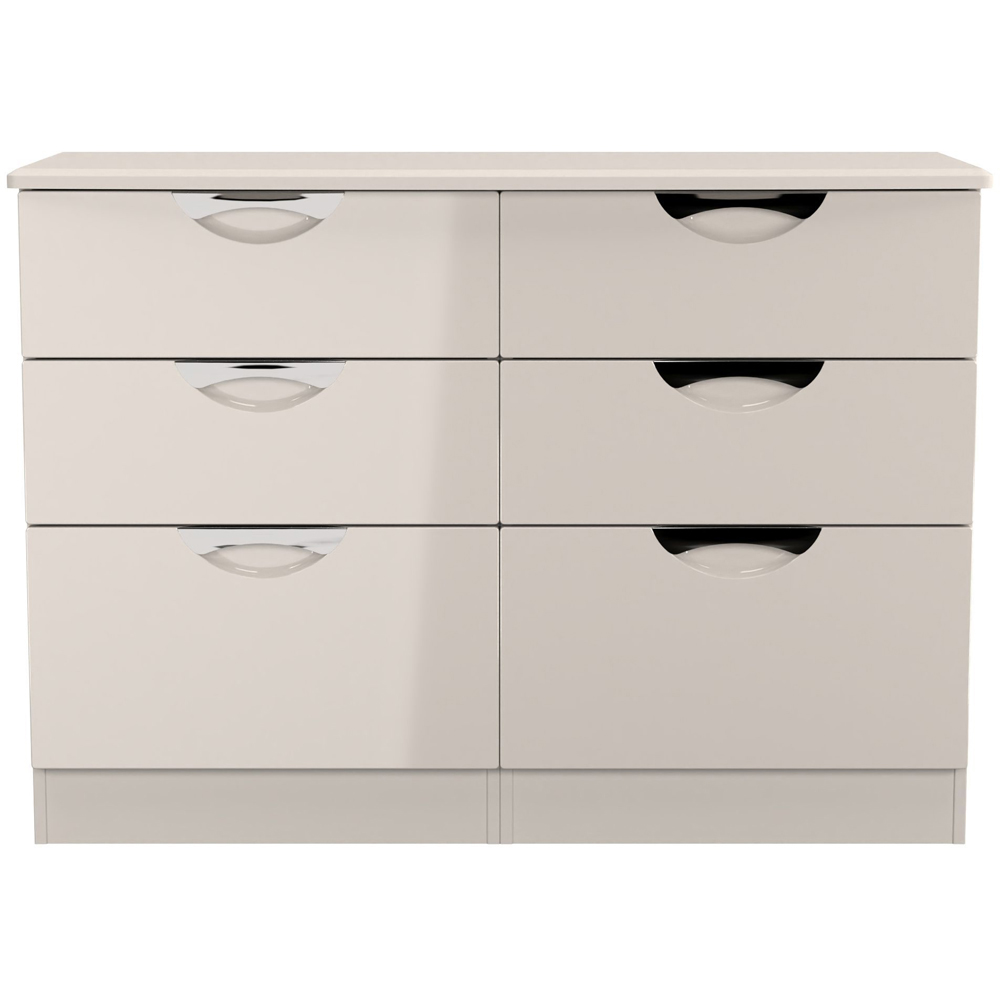 Crowndale Camden 6 Drawer Kashmir Gloss Wide Chest of Drawers Ready Assembled Image 2