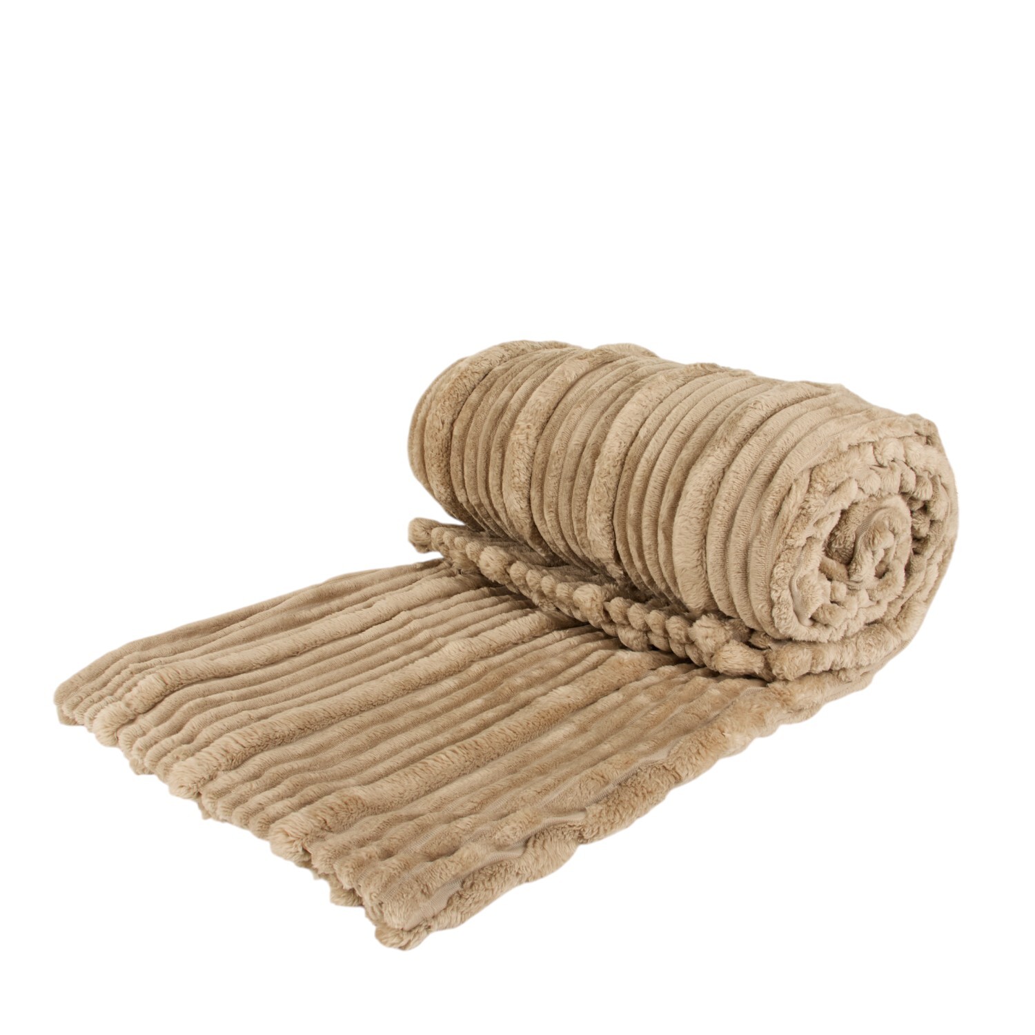 Brooklyn Extra Large Ribbed Throw Mink Image 4