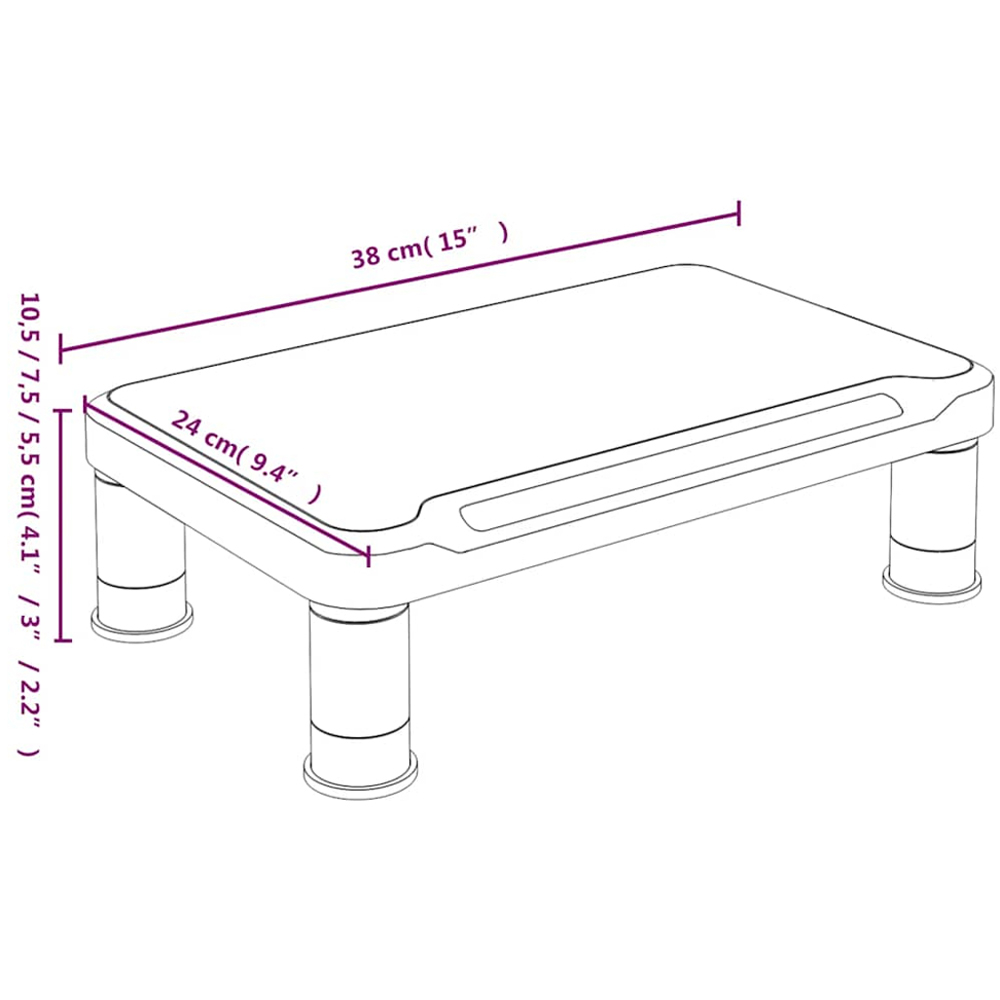 vidaXL Black Monitor Stand Image 6