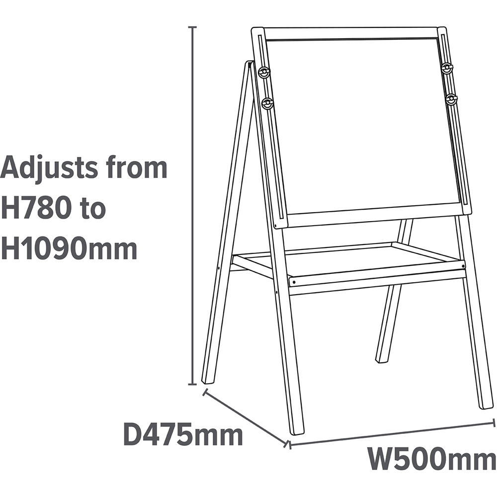 Liberty House Toys Kids Height Adjustable Easel with Accessories Image 9