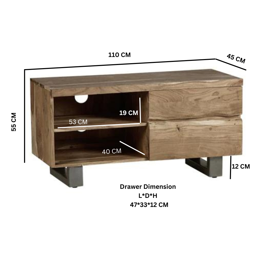 Brooklyn Barima 2 Door 2 Shelf Wooden TV Unit Image 8