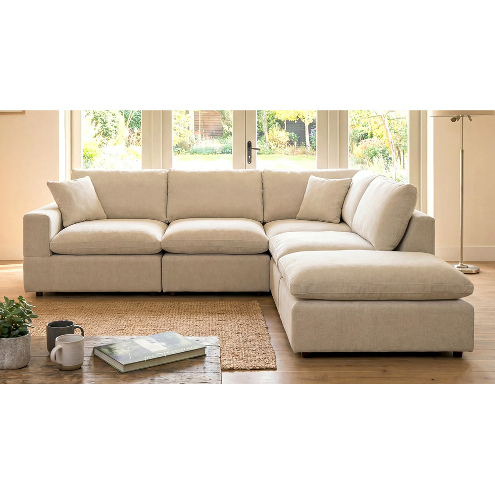 Artemis Home Cotleigh 5 Seater Oat Textured Fabric Reversible Corner Sofa Image 3