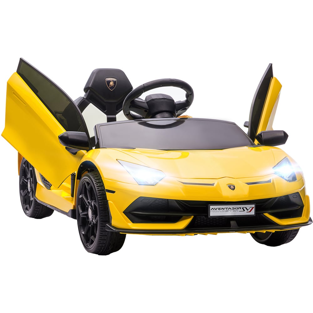 Tommy Toys Yelllow Licensed Lamborghini Aventador Kids Electric Ride On Car Image 1