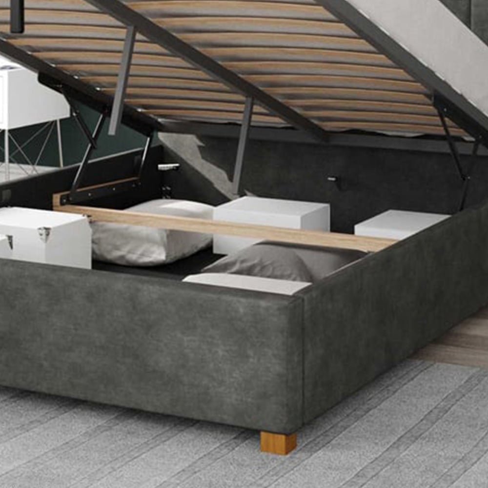 Aspire Hepburn Small Double Granite Kimiyo Linen Ottoman Bed Image 3