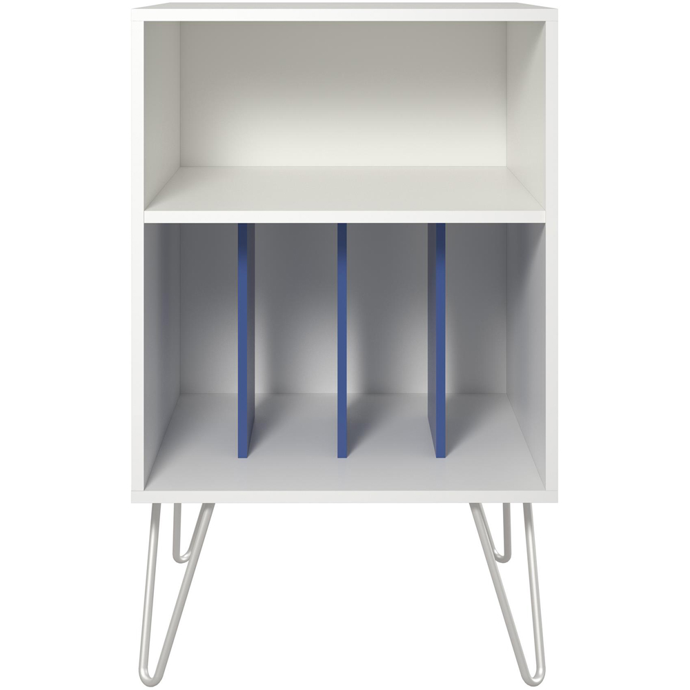 Novogratz 5 Shelf White and Blue Harmony Turntable Stand Image 3