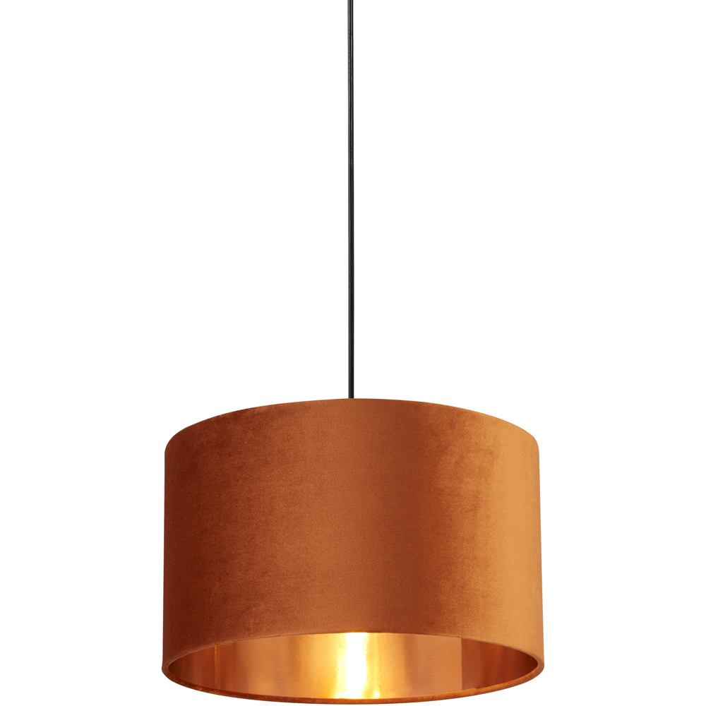 Lighting Collection Burnt Orange Copper Inner Velvet Drum Shade 40cm Image 3