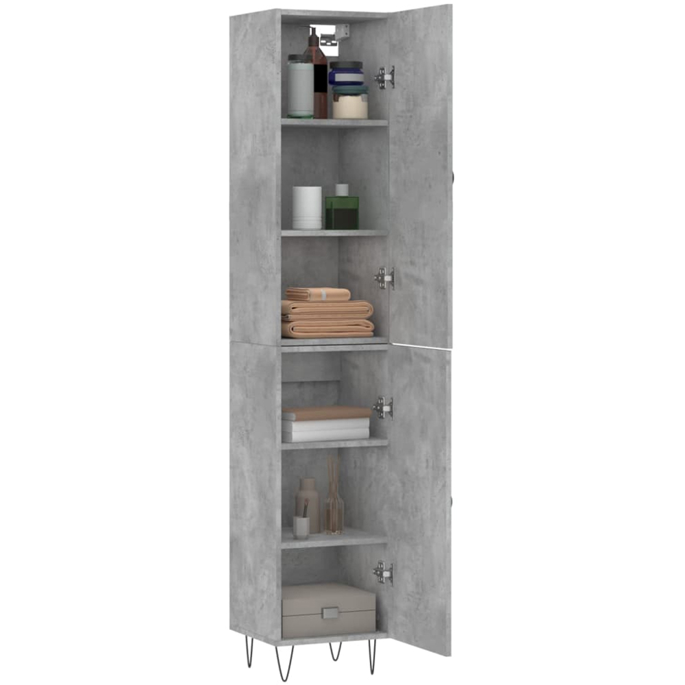 vidaXL 2 Door Concrete Grey Highboard with Metal Feet Image 3