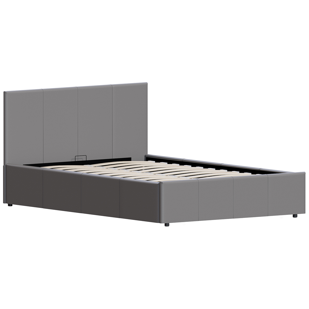 Vida Designs Lisbon Small Double Grey Ottoman Faux Leather Bed Frame Image 2