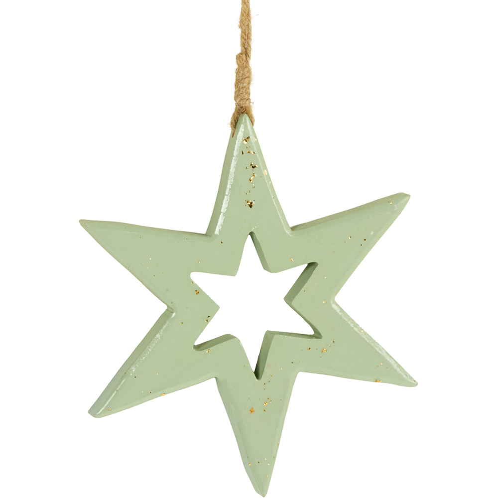 Christmas Star Hanging Decoration Sage Green Image 4