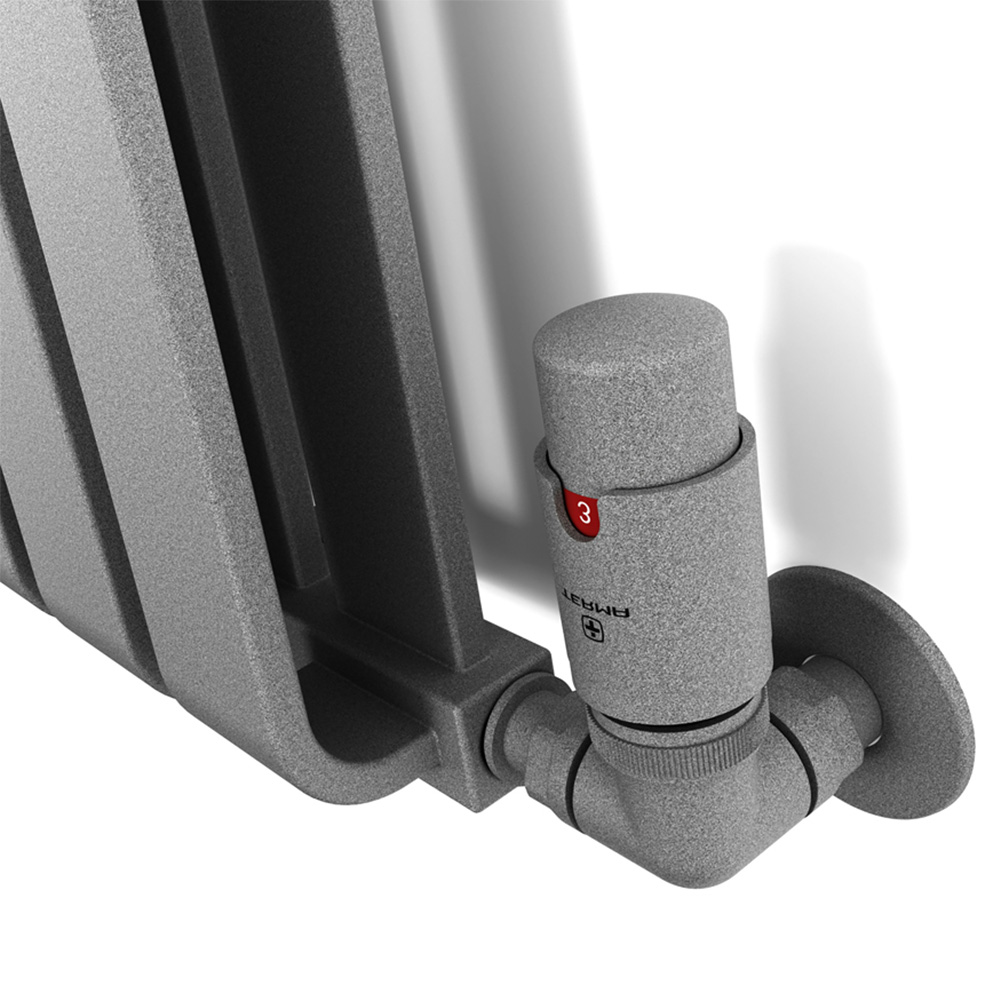 Terma Vario Salt n Pepper Left Sided Vision 3 Axis Thermostatic Radiator Valve Set Image 4