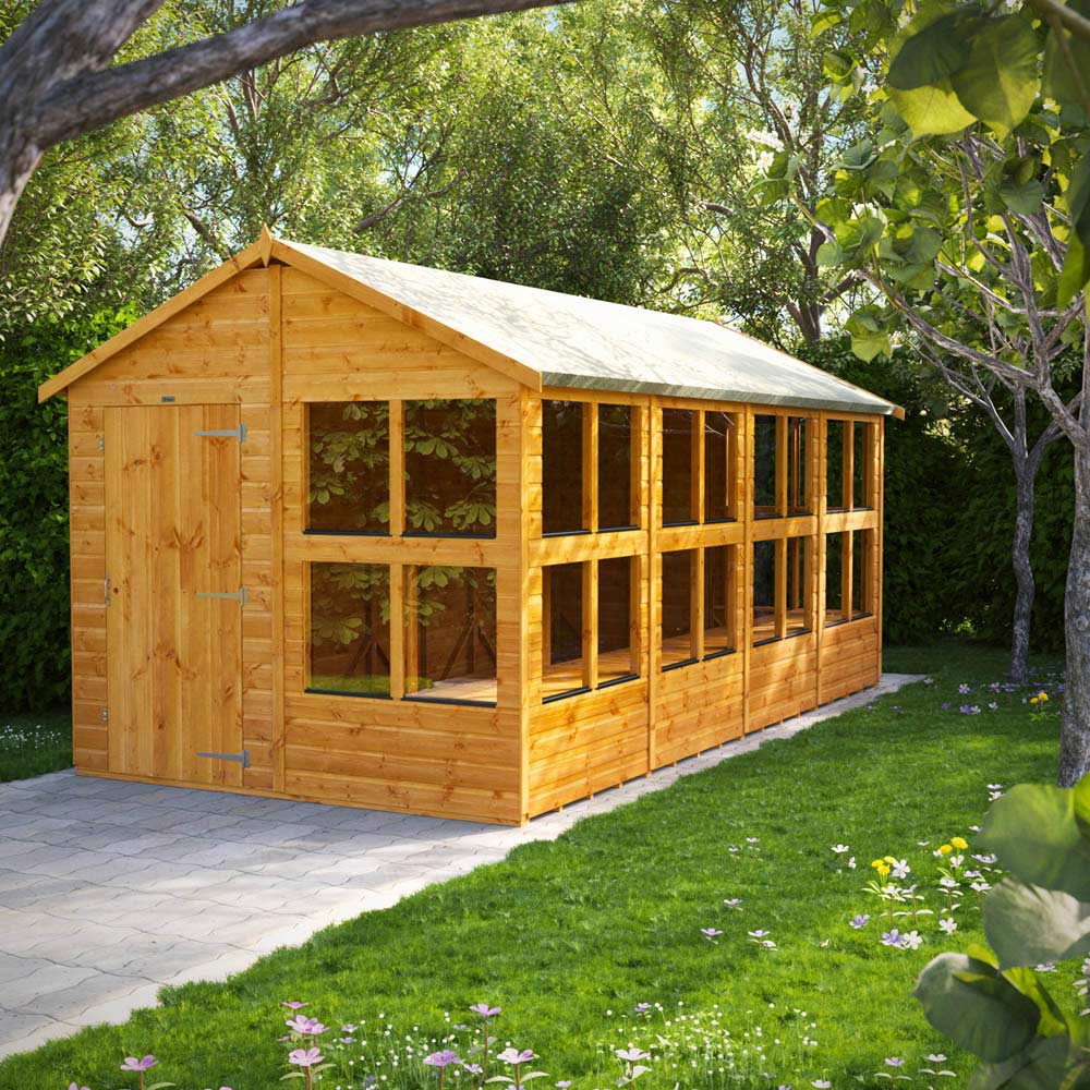 Power 16 x 8ft Apex Potting Shed Image 2