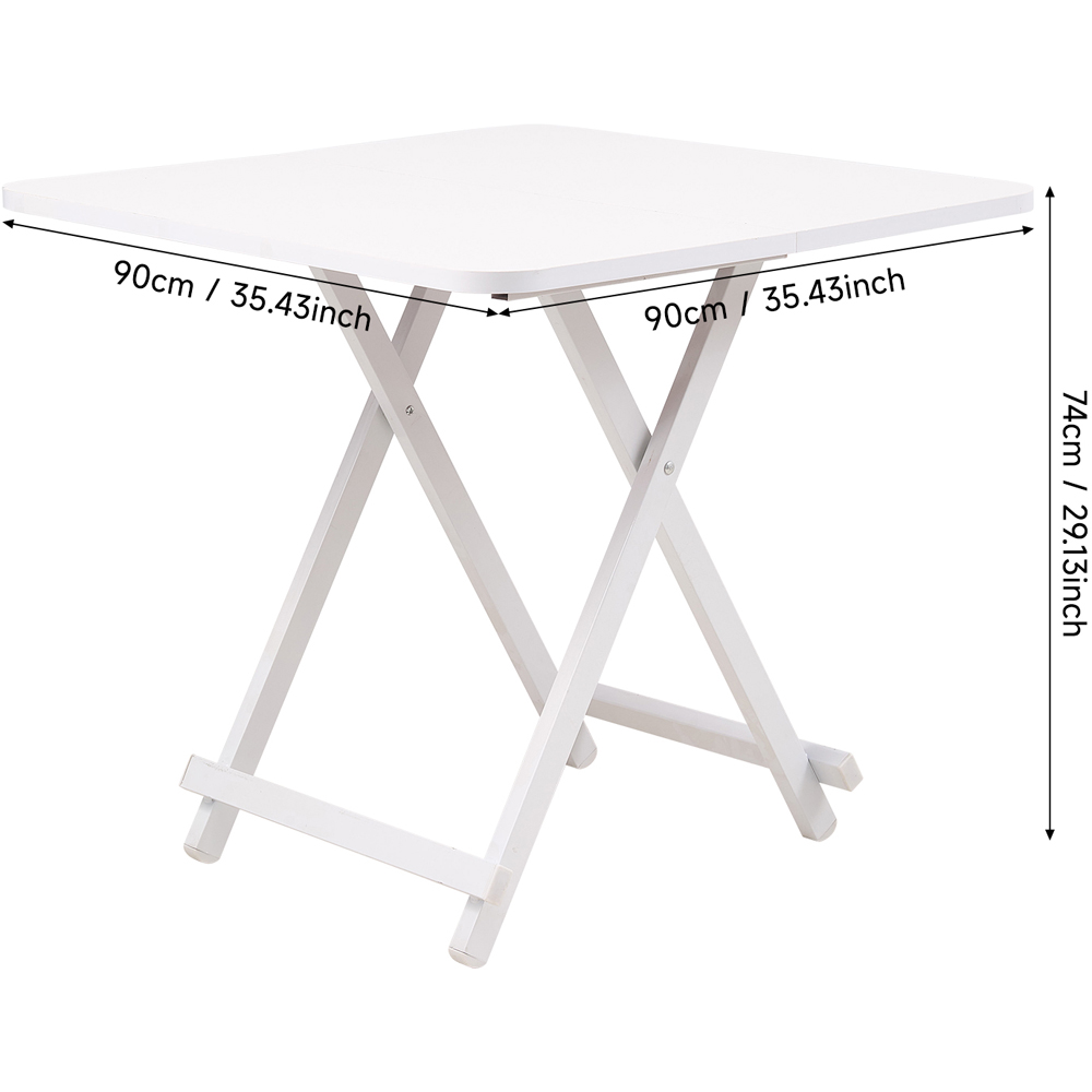 Living and Home 2 Seater White Foldable MDF Dining Table Image 8