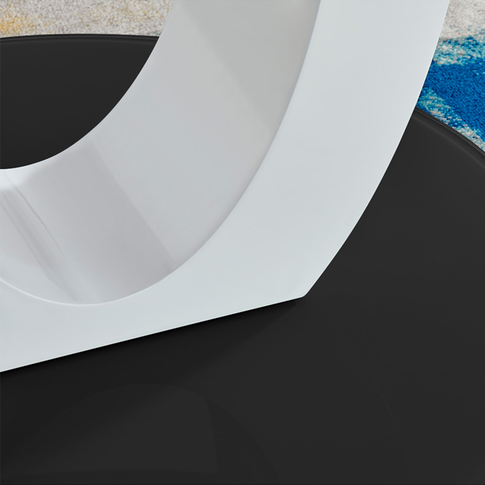 Furniturebox Lucia Valera 4 Seater Round Dining Set Black Gloss Mustard Yellow and Chrome Image 5