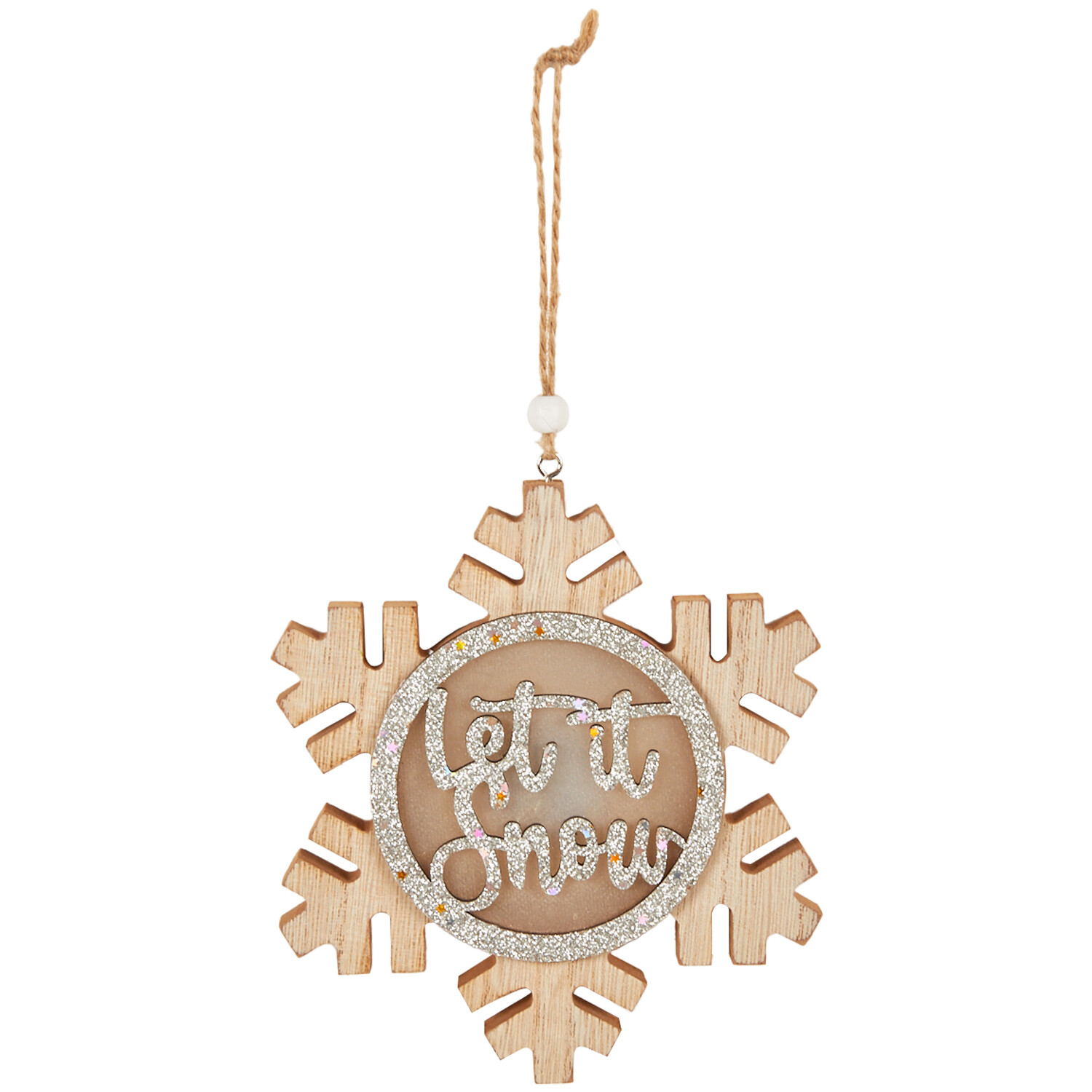 Let It Snow LED Decoration - Wood Image 1