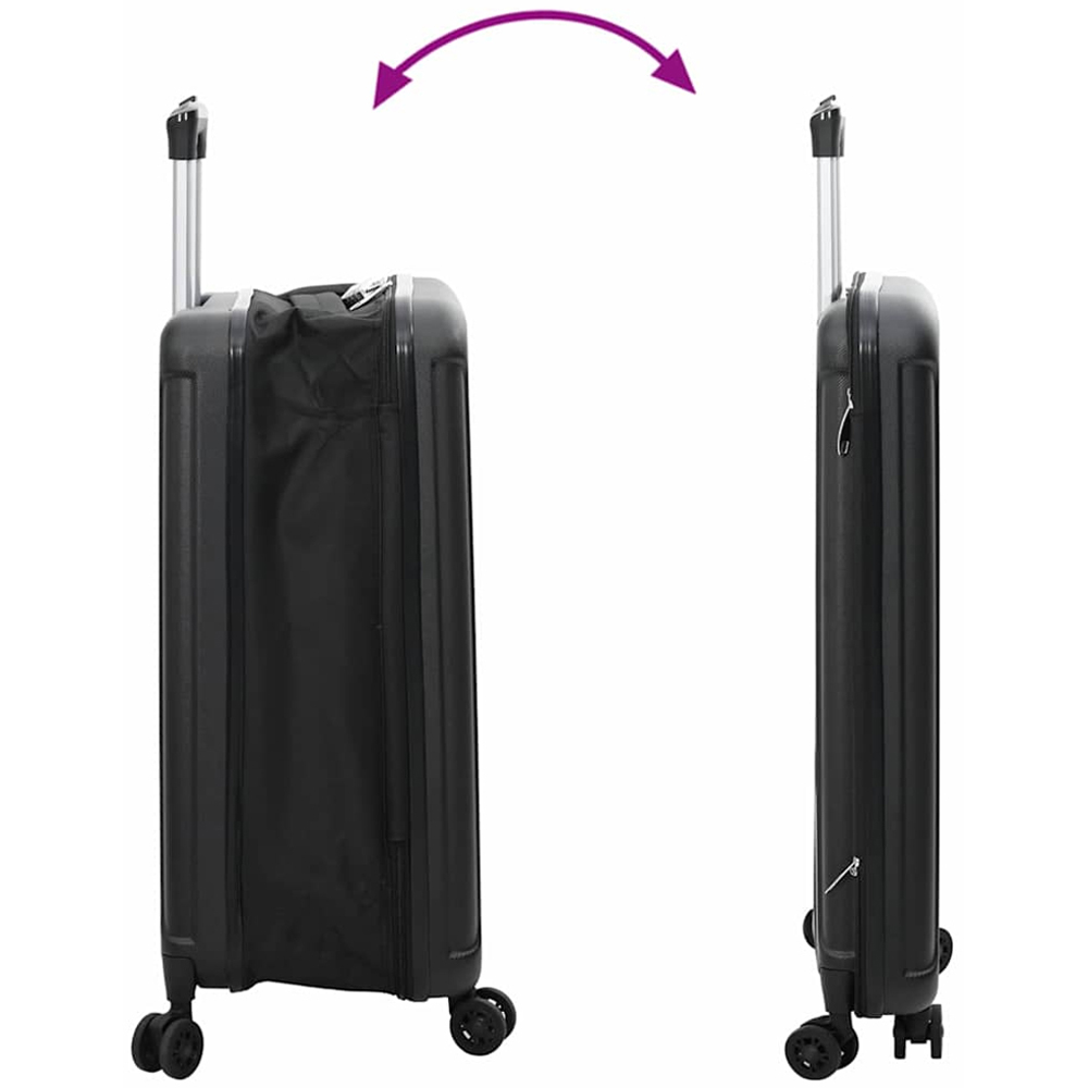 vidaXL 24 inch Black Rectangular Travel Bag Image 7