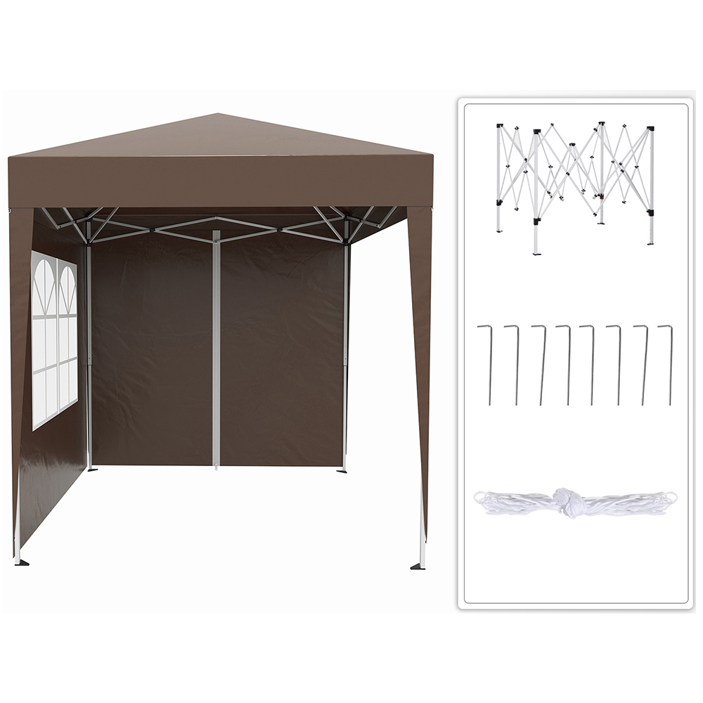 Outsunny 2 x 2m Coffee Marquee Gazebo Party Tent Image 4