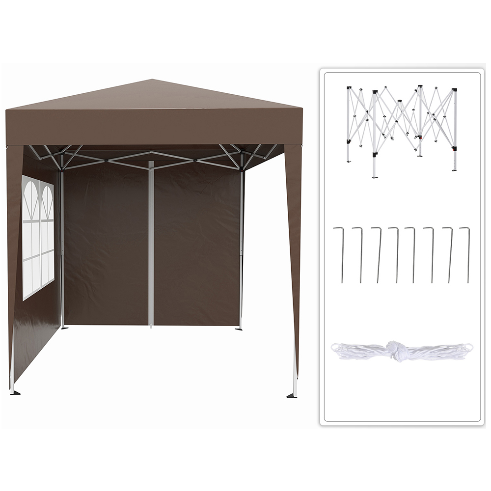 2x2m Gazebo Marquee Party Tent Coffee Image 4