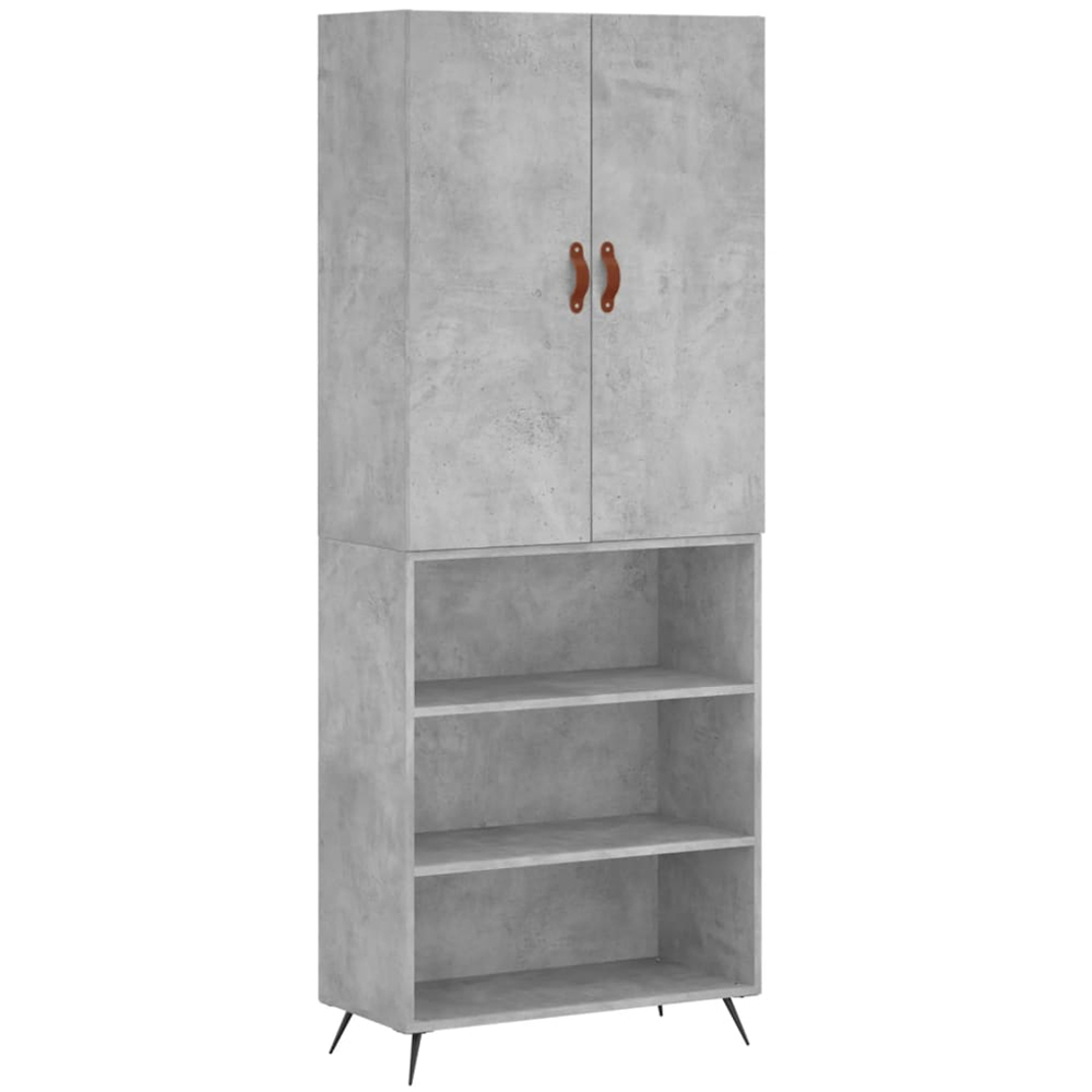 vidaXL 2 Door 3 Shelf Concrete Grey Highboard Image 2