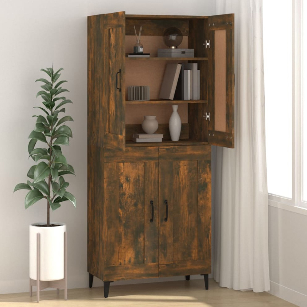 vidaXL 2 Door Smoked Oak Sideboard Image 1